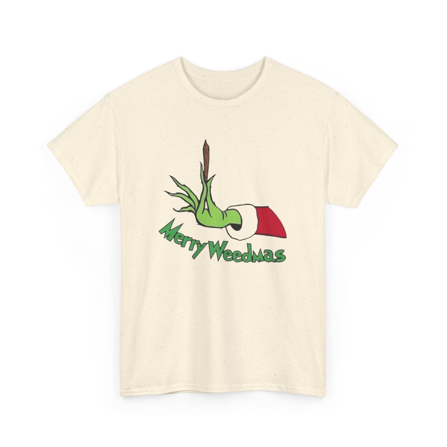 Merry Weedmas Funny Christmas Weed Graphic T Shirt Unisex NEW Heavy Cotton Tee