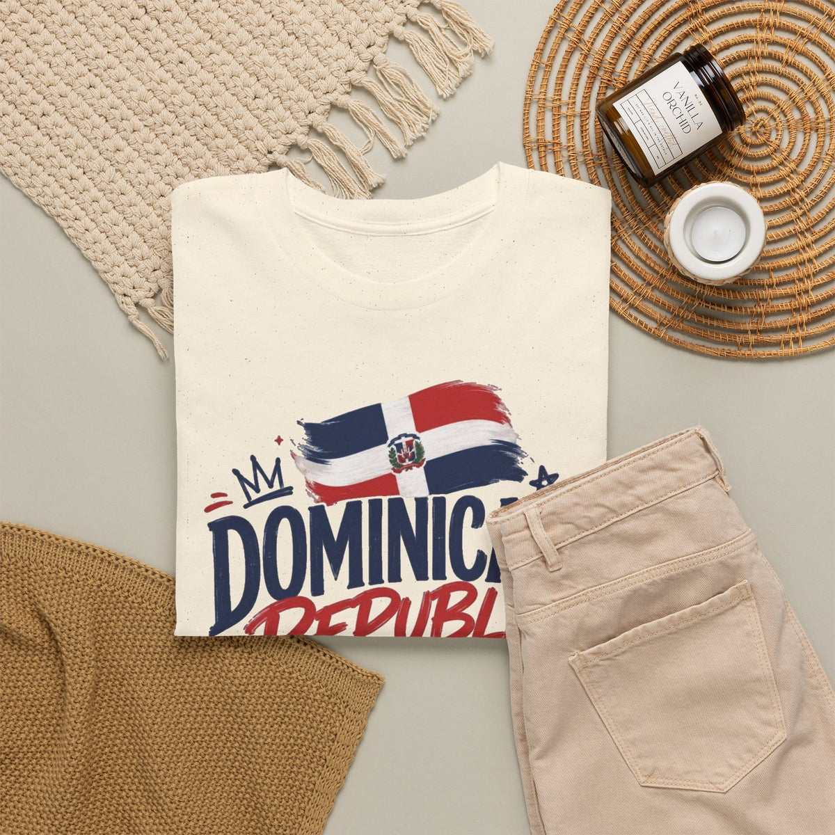 Dominican Republic Graphic T Shirt Men's Flag Retro Heavy Cotton Tee