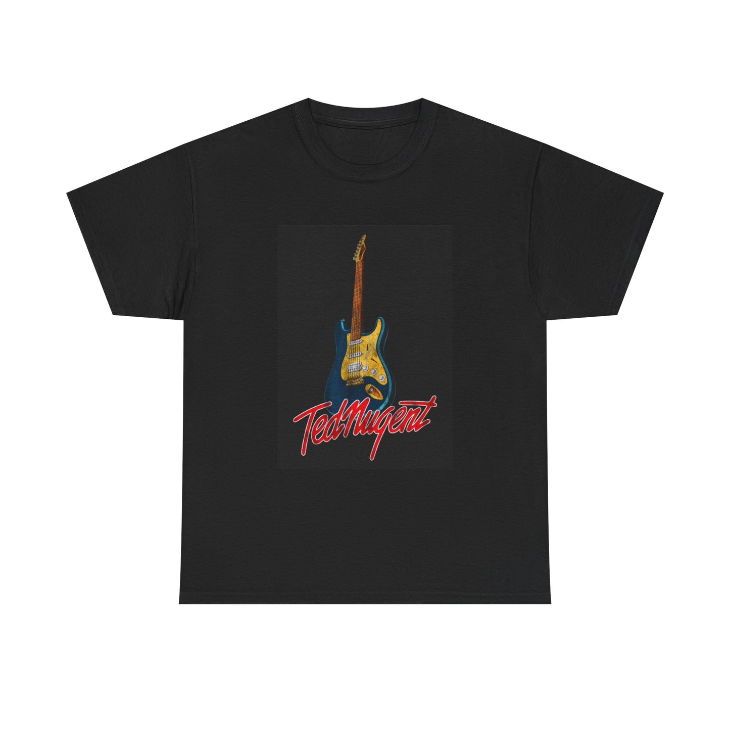 Ted Nugent Tshirt Guitar rock band Retro neon metal Unisex Heavy Cotton Tee