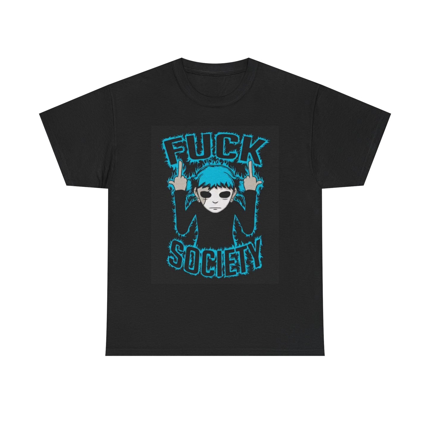 Funny Society Graphic T Shirt Hate People Jokes Cartoon Unisex Heavy Cotton Tee