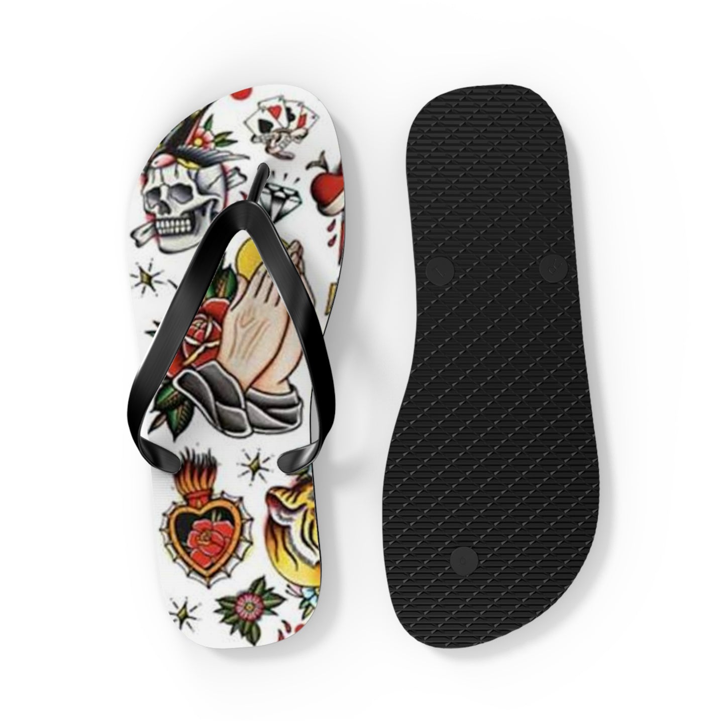 Sailor Jerry Navy Tattoos Sandals, Beach Shoes, Vacation Flip Flops, Pool Slides