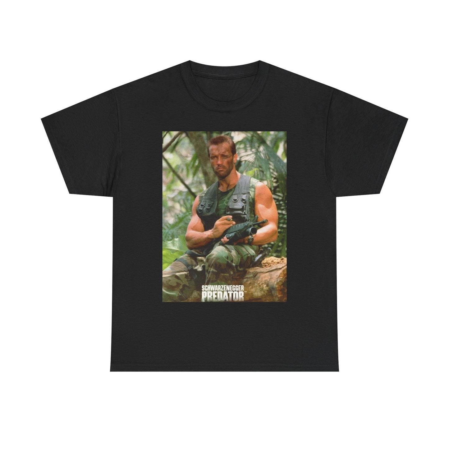 Predator Tshirt Vintage 80s Movies Graphic Arnold Aliens Unisex Heavy Cotton Tee