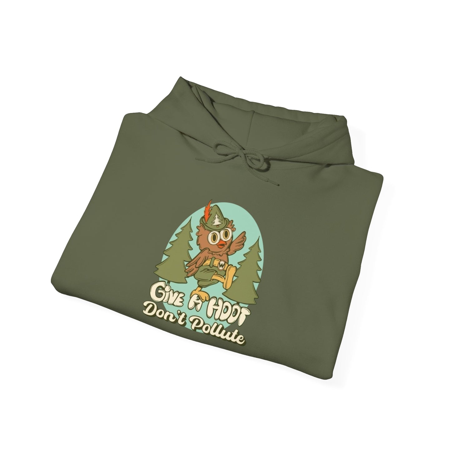 Give A Hoot Don't Pollute Graphic Hoodie Unisex Heavy Blend™ Hooded Sweatshirt