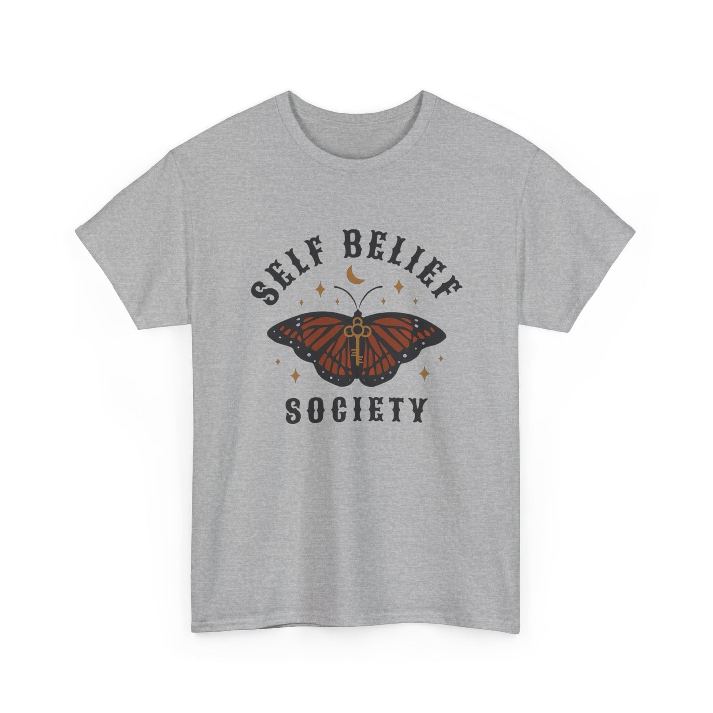 Self Belief Society Butterfly Graphic T Shirt New Adult Unisex Heavy Cotton Tee