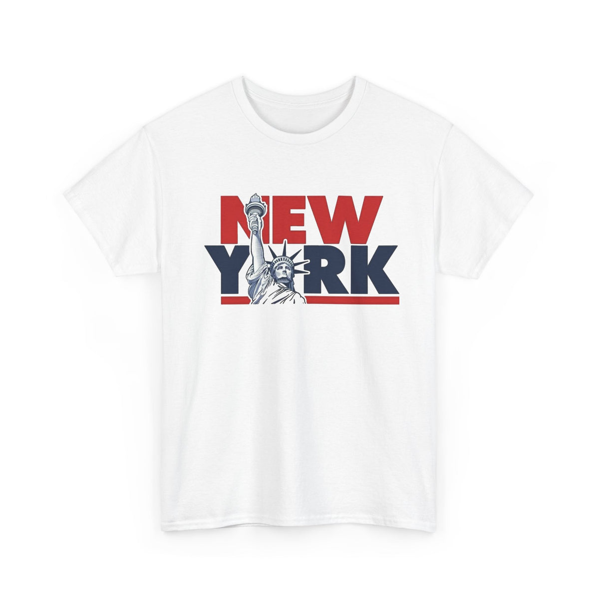 New York Statue Of Liberty Graphic T Shirt Men's Classic Heavy Cotton Tee