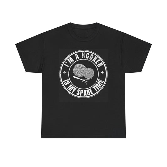 Hooker In My Spare Time Knitting Graphic T Shirt Unisex Heavy Cotton Tee