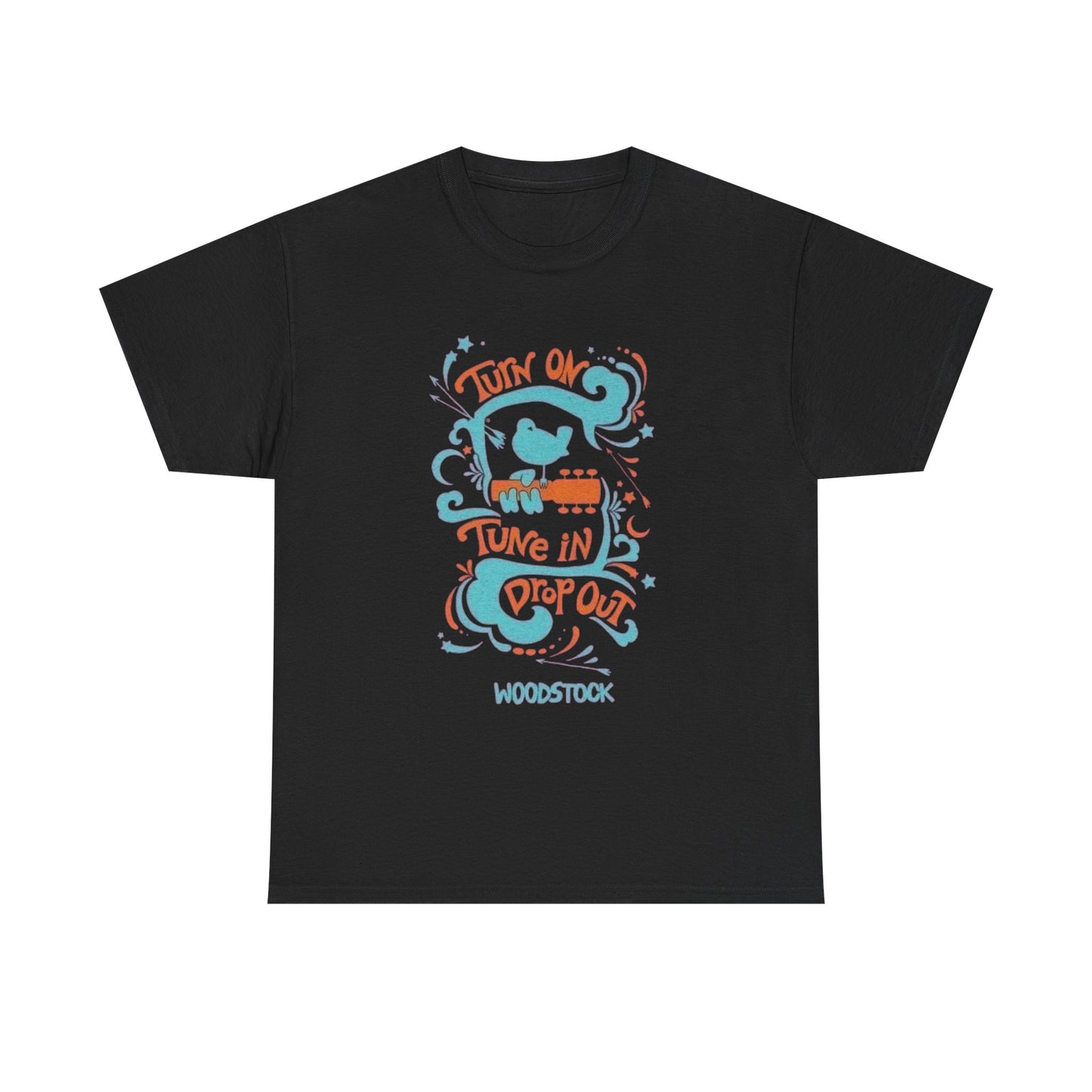 Tune In Woodstock Festival Graphic T-Shirt Cotton Tee New Gift Vintage