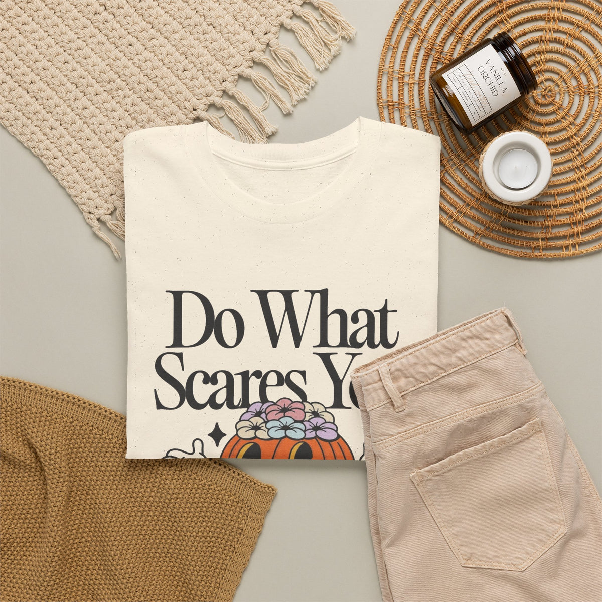 Do What Scares You Graphic T Shirt Men's Heavy Cotton Tee