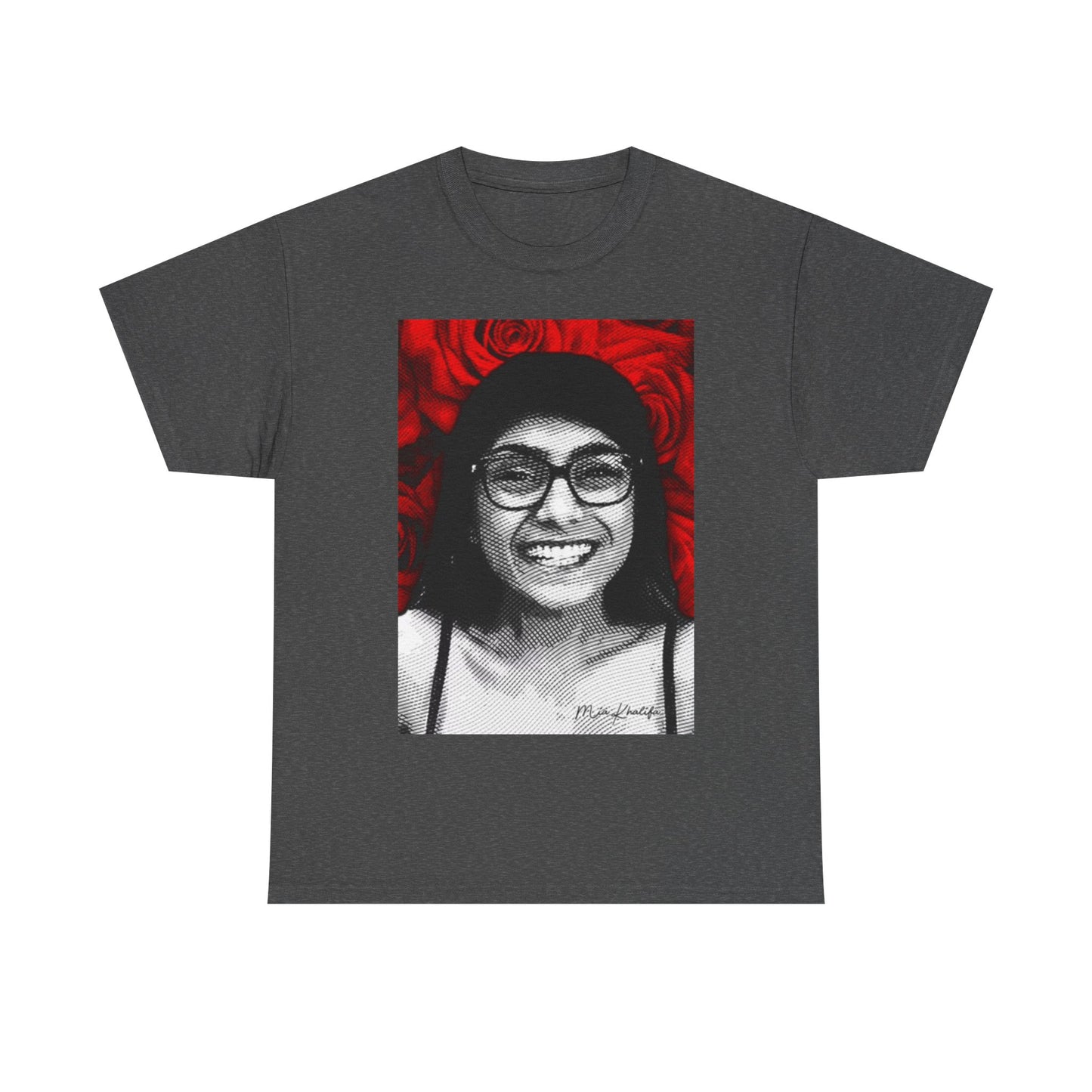 Mia Khalifa Shirt Funny Gift Roses Onlyfans Joke Unisex Heavy Cotton Tee