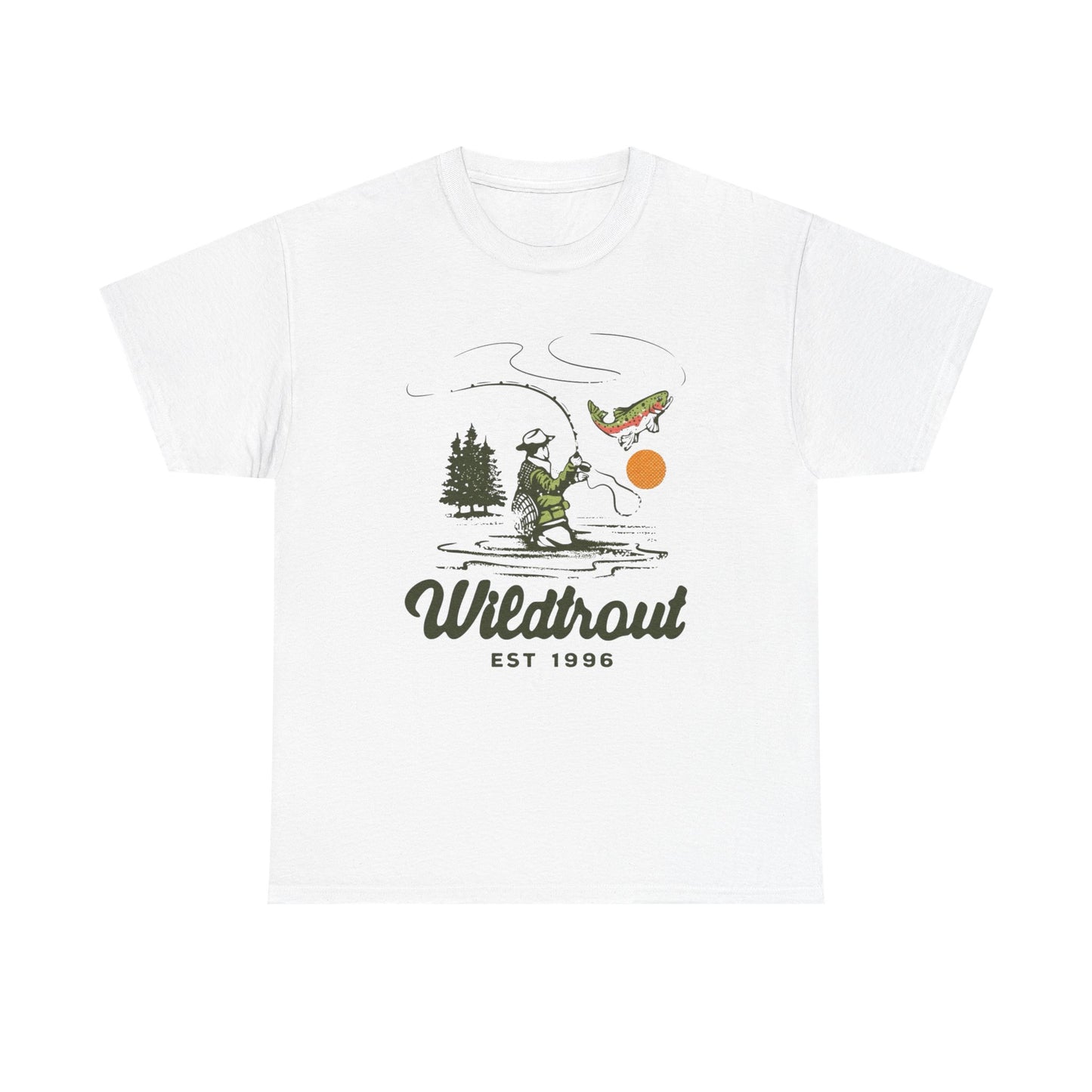 Wild Trout Fishing Graphic T Shirt Unisex Heavy Cotton Tee