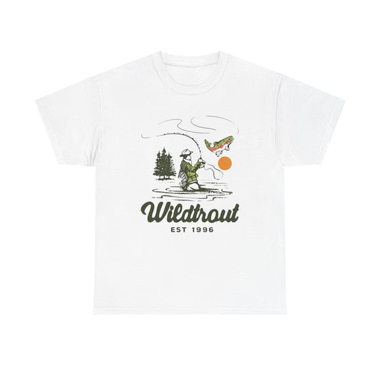 Wild Trout Fishing Graphic T Shirt Unisex Heavy Cotton Tee