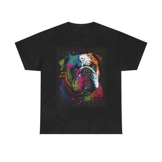 English Bulldog Graphic T Shirt Retro Painting Unisex Heavy Cotton Tee