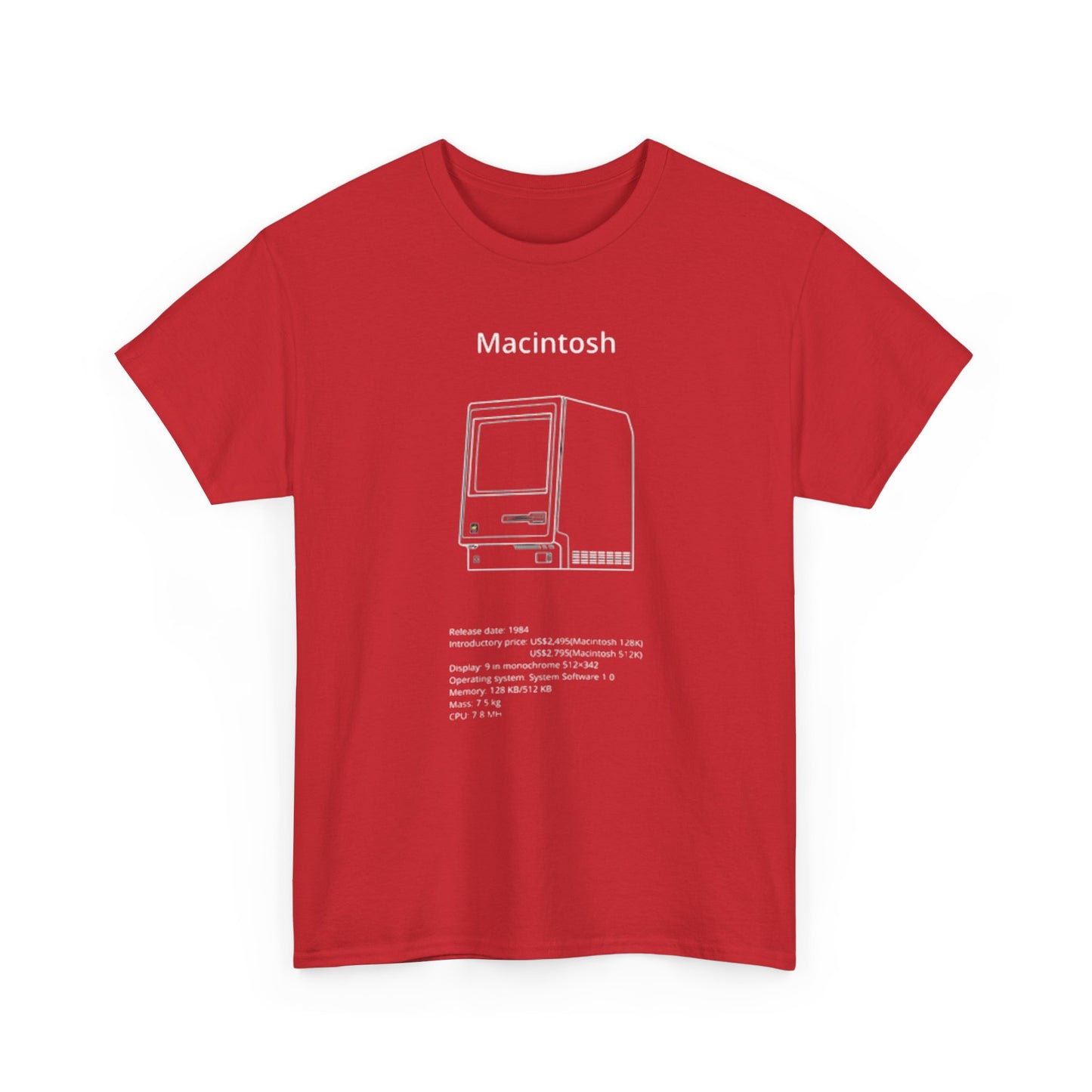 Macintosh Computer Graphic T Shirt Retro Tech Unisex Heavy Cotton Tee