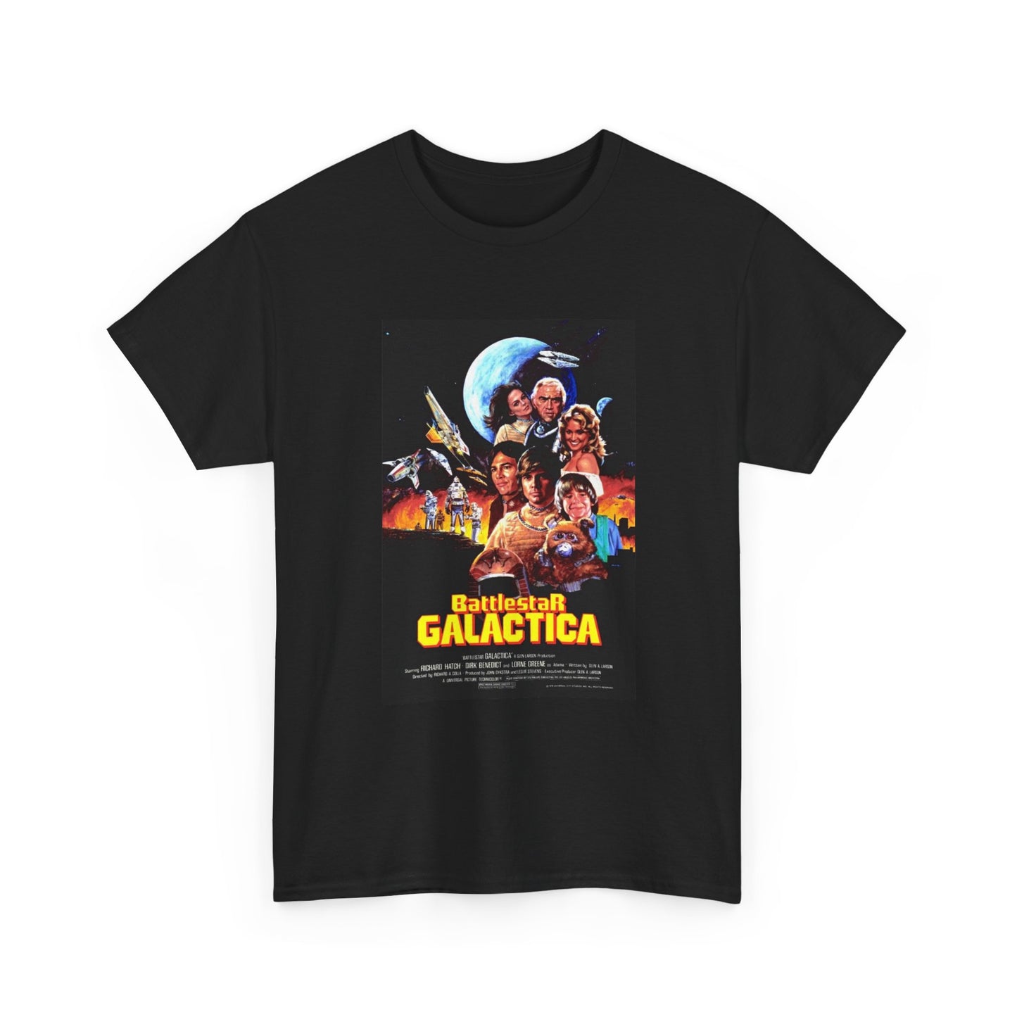 Battlestar Galactica Tshirt Retro Poster Spaceship Series Unisex Movie