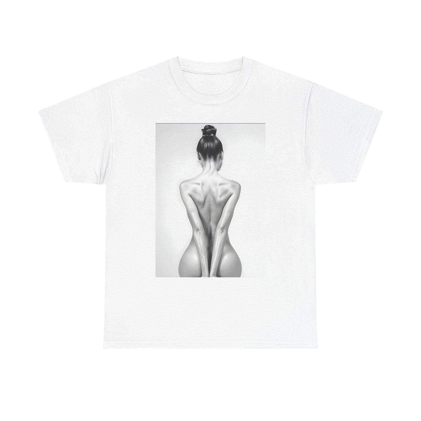 Sexy Graphic T Shirt Nude Model Black And White Art Unisex Heavy Cotton Tee