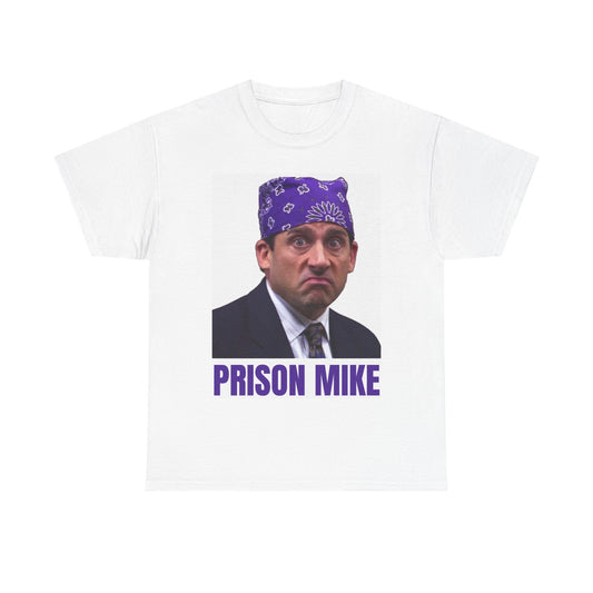 Prison Mike Tshirt The Office Michael Scott Comedy Unisex Heavy Cotton Tee