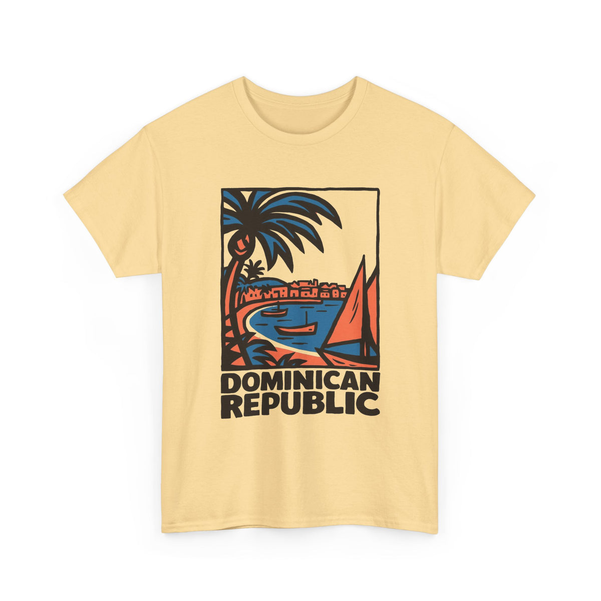 Dominican Republic Beach Graphic T Shirt Men's Heavy Cotton Tee