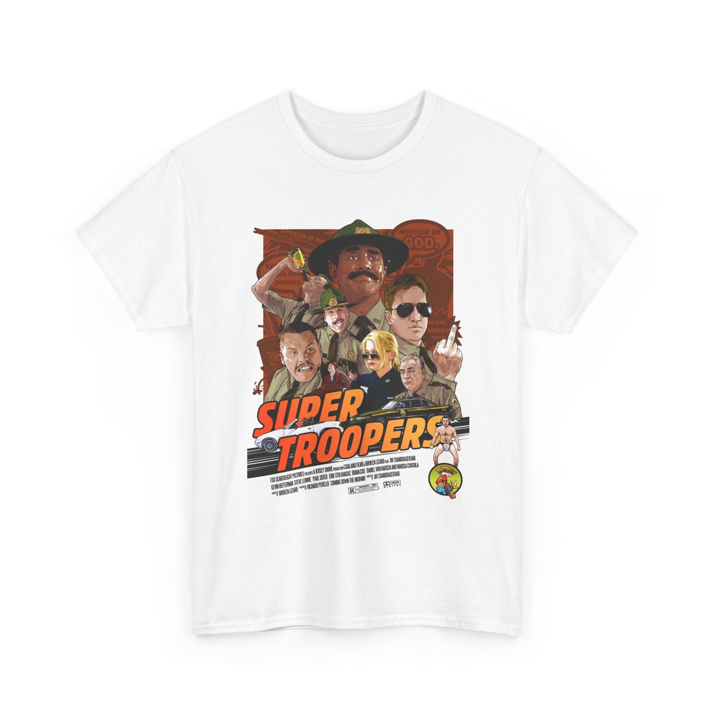 SuperTroopers graphic T Shirt Vintage Movie Poster Retro Unisex Heavy Cotton Tee