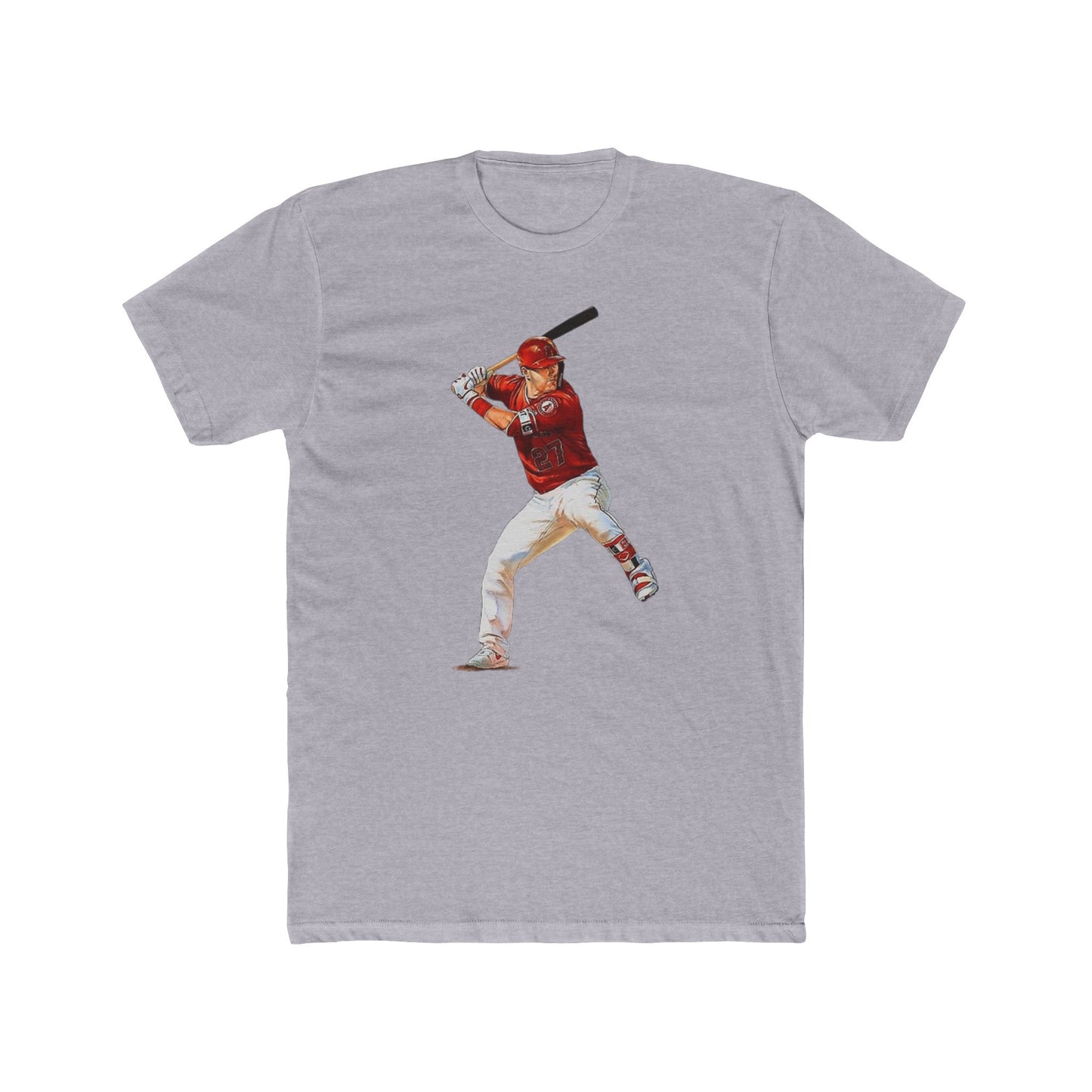 Mike trout tshirt angels California baseball vintage art Men's Cotton Crew Tee