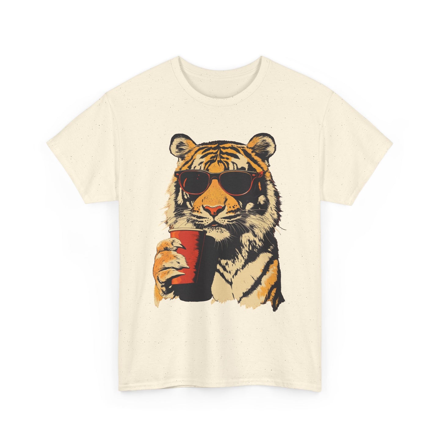 Chill Out Party Tiger Retro Graphic T Shirt Regular Men's Heavy Cotton Tee