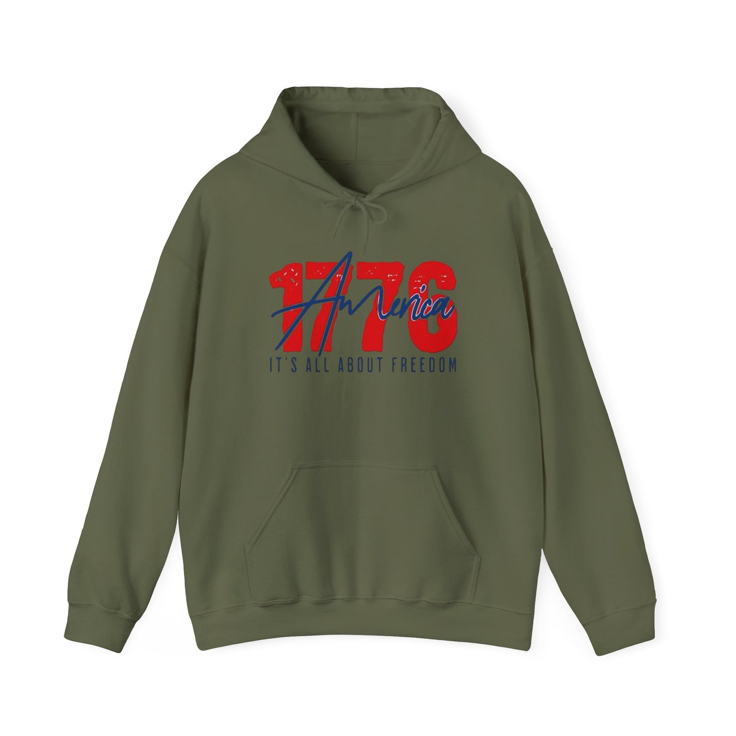 1776 All About Freedom USA Graphic Hoodie Heavy Blend Sweatshirt NEW