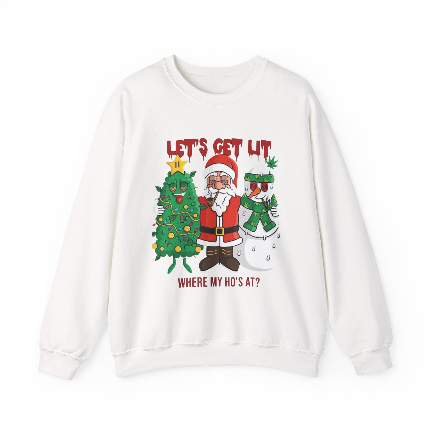 Lets Get Lit Santa Christmas Sweater NEW Unisex Heavy Blend™ Crewneck Sweatshirt