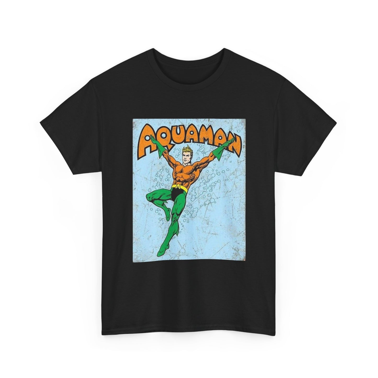 Aquaman Tshirt Retro Movie Poster Vintage Superhero Unisex Heavy Cotton Tee