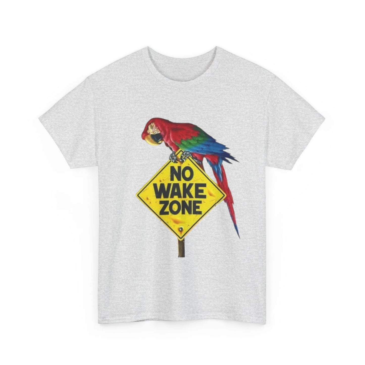 No Wake Zone Parrots Buffett Graphic T-Shirt Unisex Heavy Cotton Tee NEW