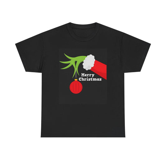 Merry Christmas Grinch Graphic T Shirt Retro Santa Unisex Heavy Cotton Tee