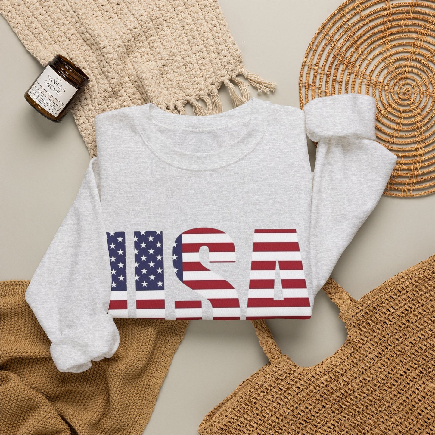 USA American Flag Retro Sweater NEW Unisex Heavy Blend™ Crewneck Sweatshirt