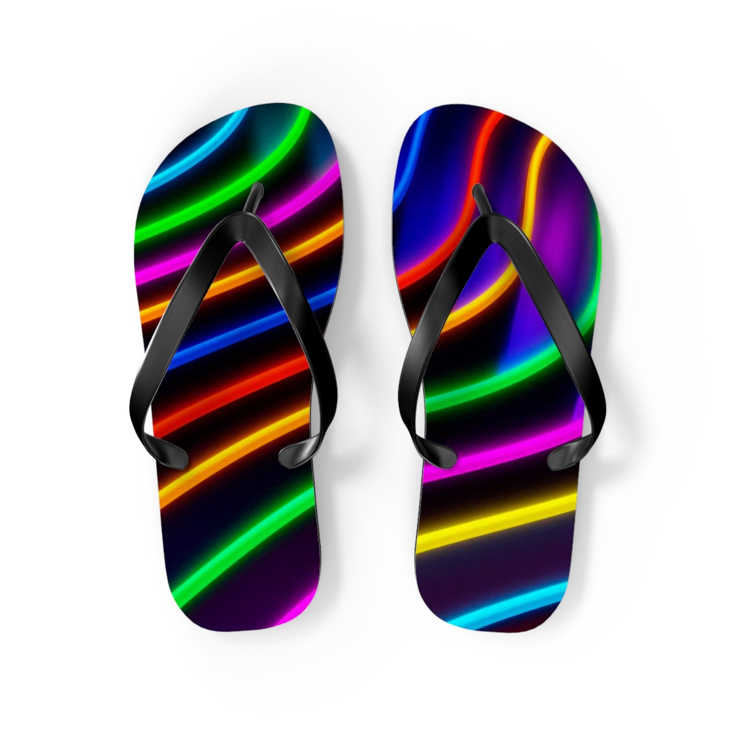 Neon Lights Flip Flops, Sandals Slides, Summer Footwear, Brand New