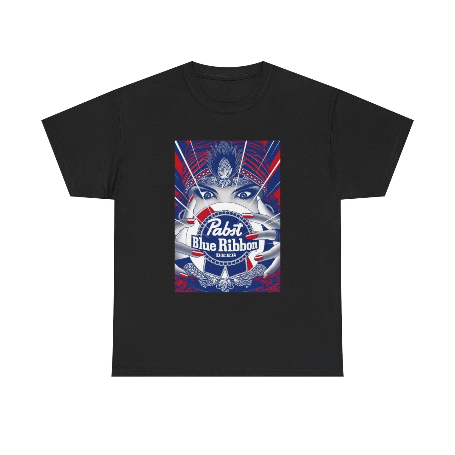 Pabst Blue Ribbon Tshirt Vintage Poster Beer American Unisex Heavy Ad