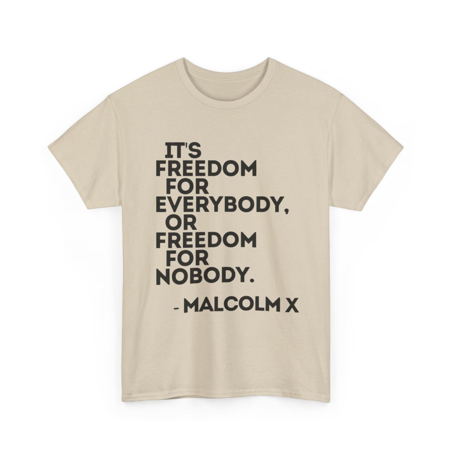 Malcolm X Quotes Retro Graphic T Shirt Heavy Cotton Tee NEW Gift