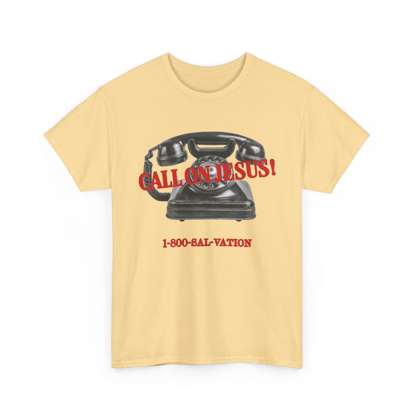 Call On Jesus Religious Graphic T Shirt Men's Heavy Cotton Tee