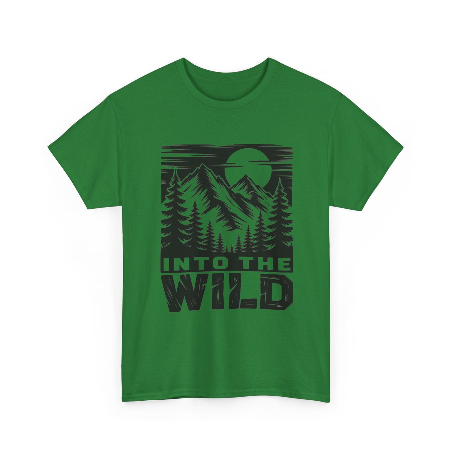 Into The Wild Outdoors Camping Graphic T Shirt Regular Men's Heavy Cotton Tee