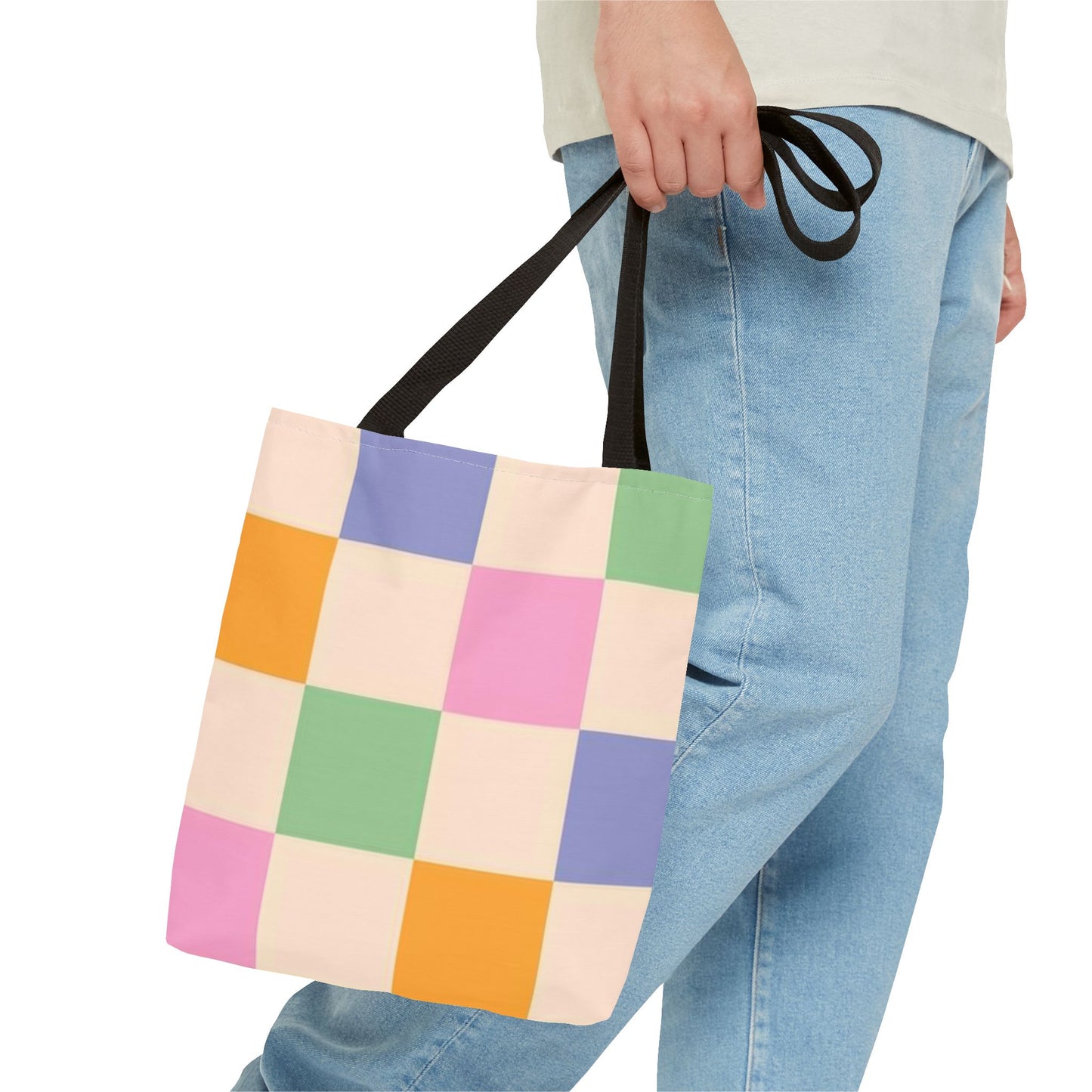 Pink Checkered All Over Print BRAND NEW Purse - Pocketbook - Travel Tote Bag