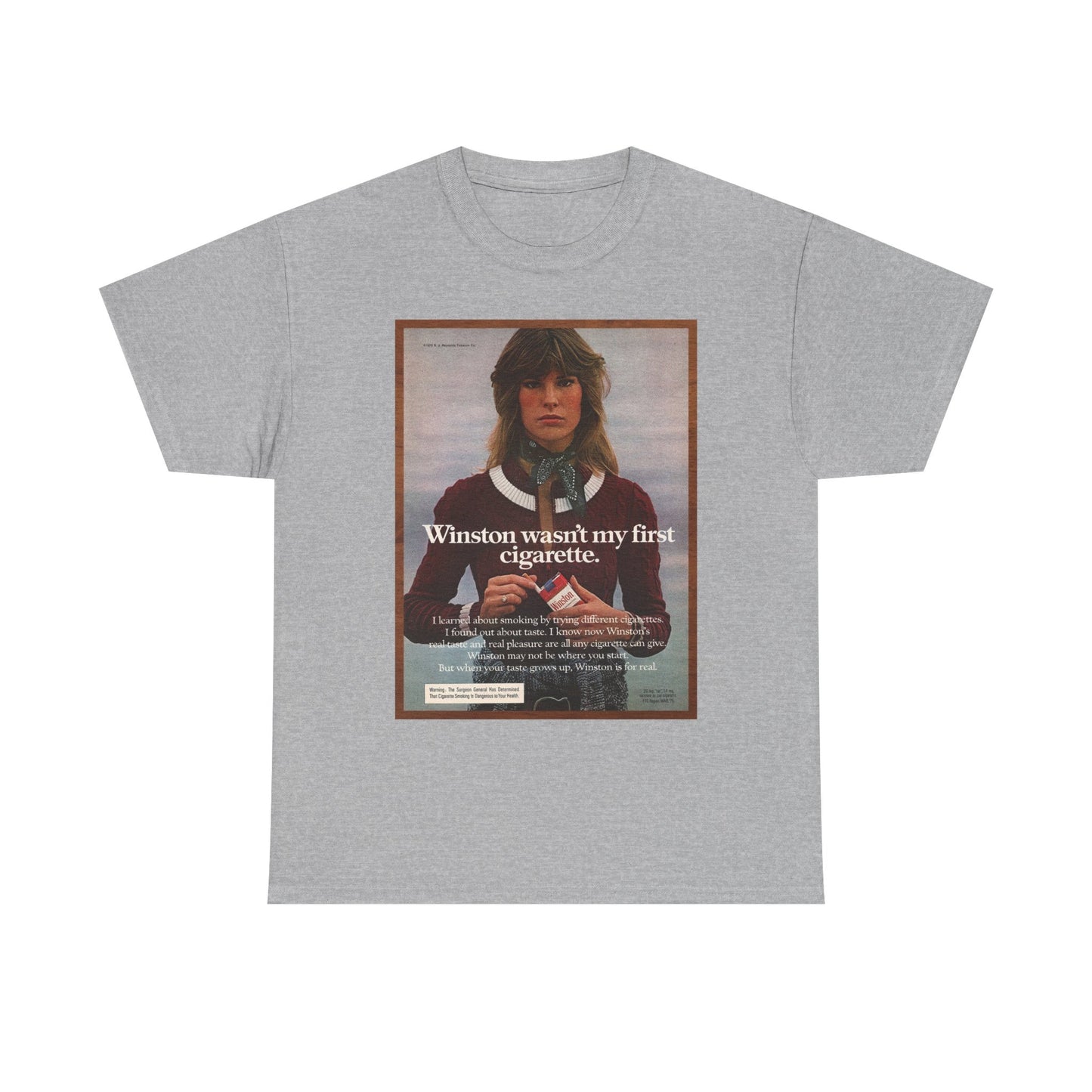 Winston T Shirt Funny Cigarette Poster Vintage Unisex Heavy Cotton Tee