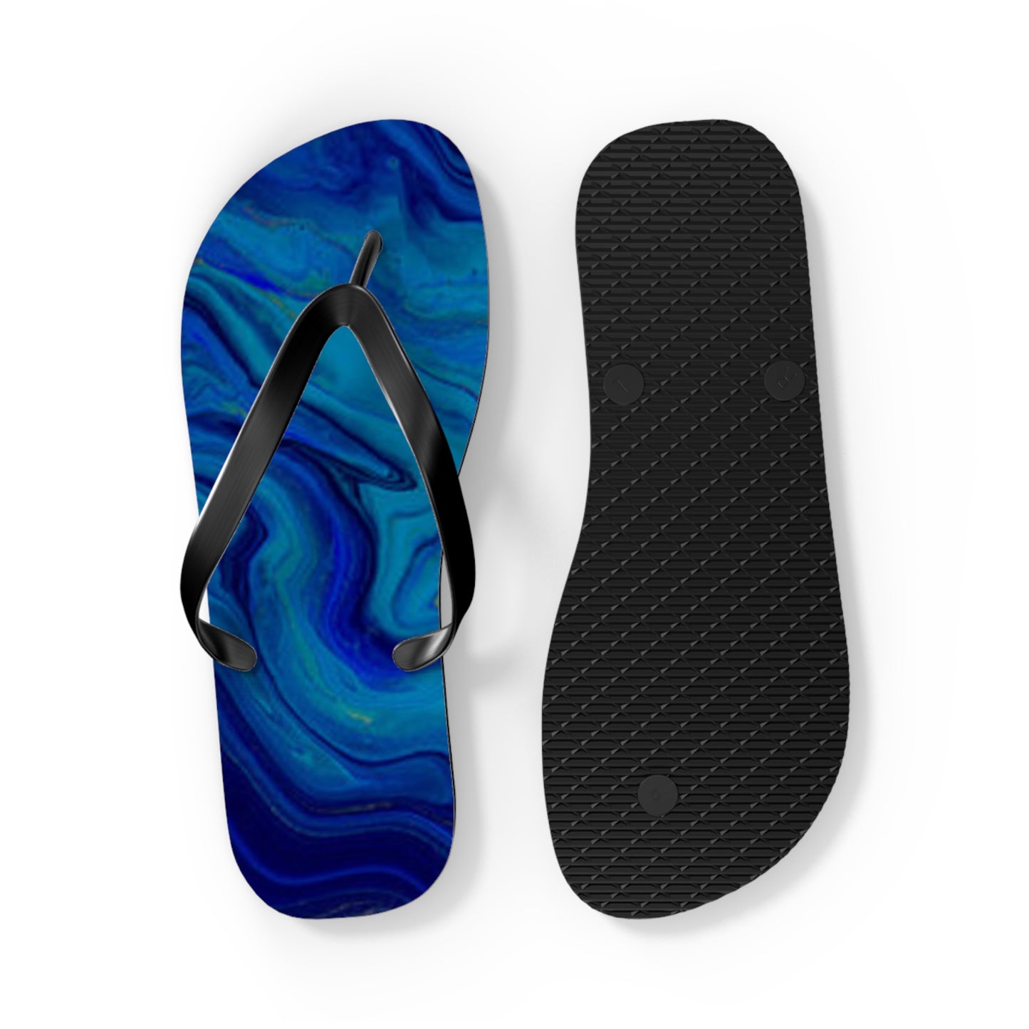 Blue Marble Flip Flops, Sandals Slides, Summer Footwear, Brand New