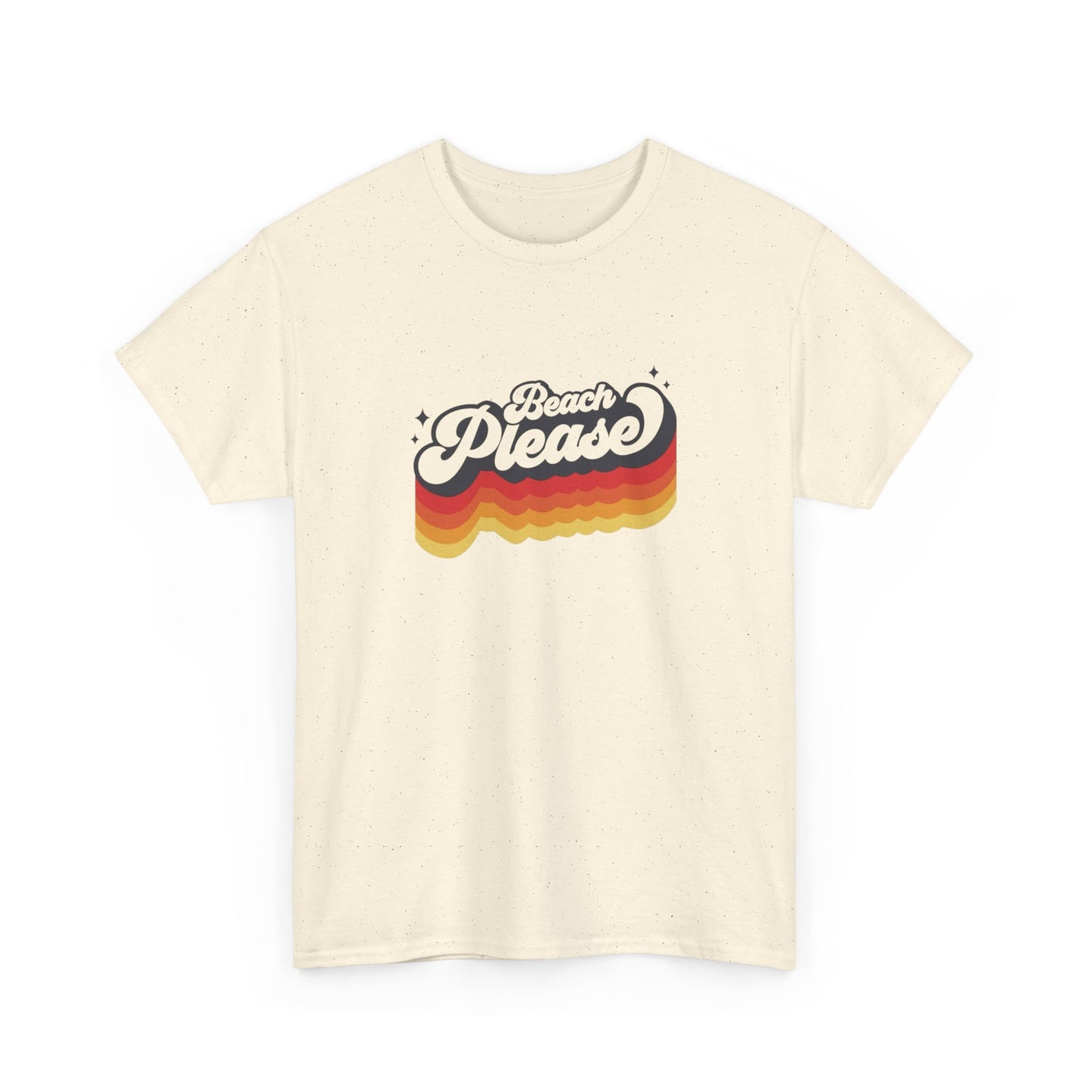 Beach Please Vintage Vacation 70s Graphic T-Shirt Unisex Heavy Cotton Tee