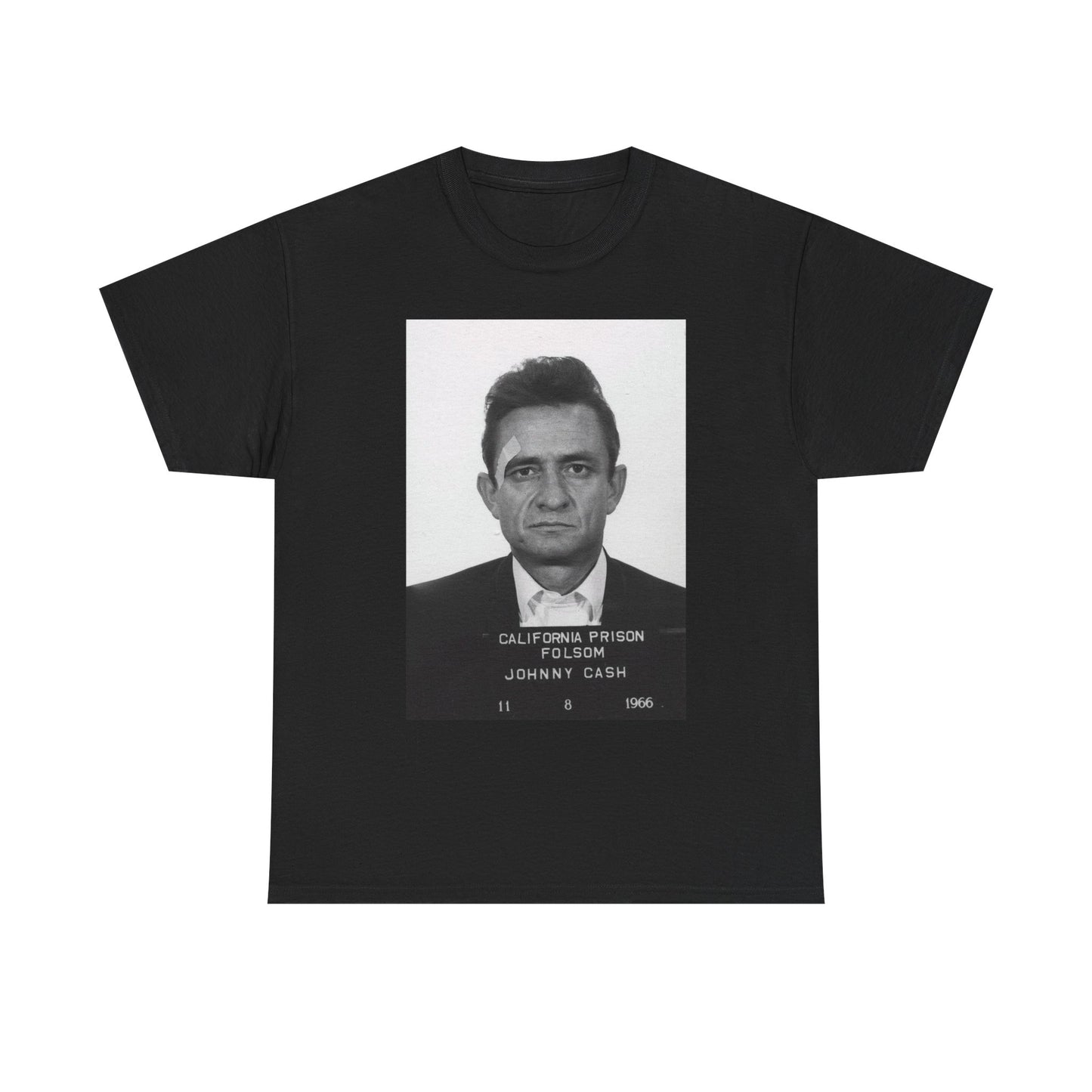 Johnny Cash Graphic T Shirt Vintage Mugshot Retro Unisex Heavy Cotton Tee