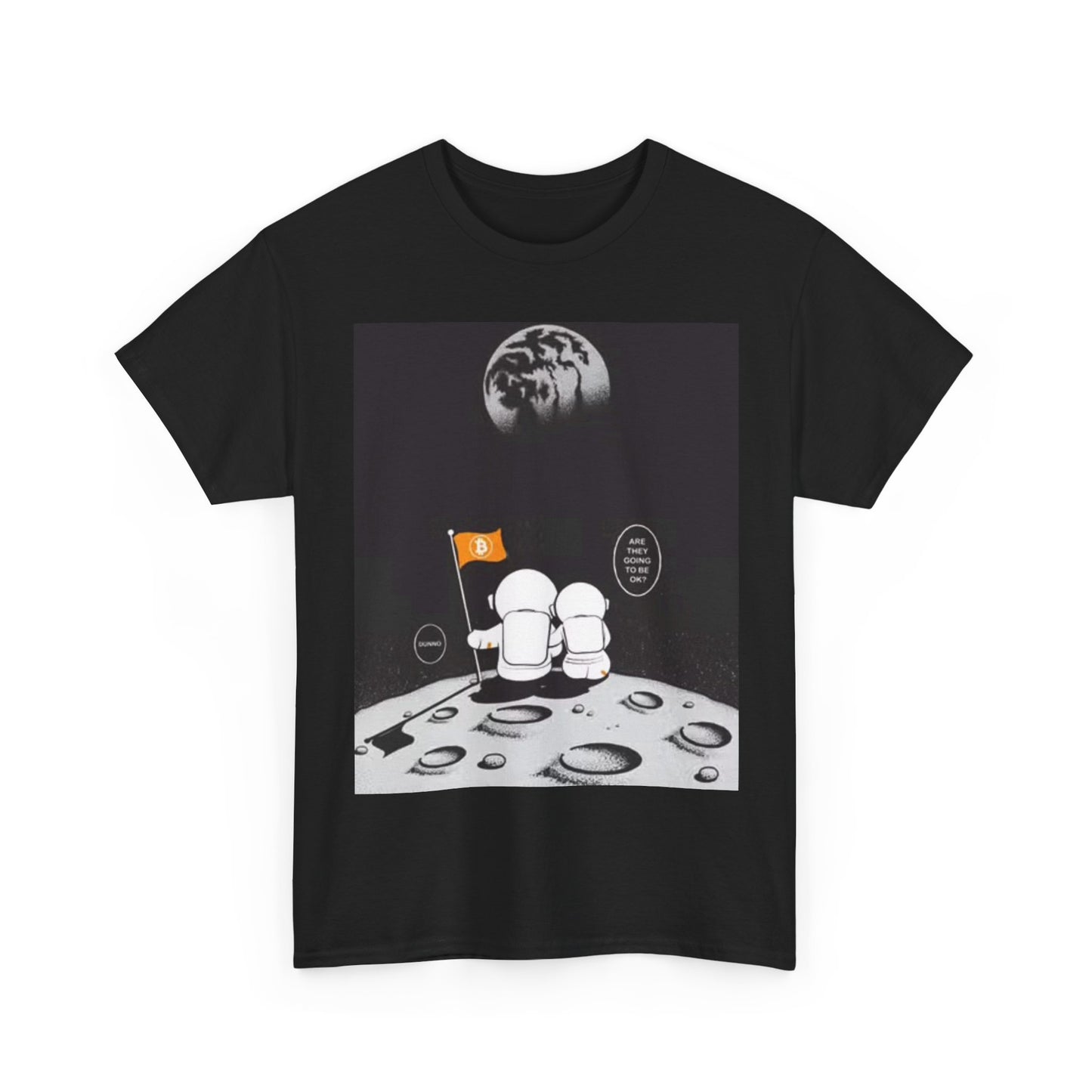 Moon Landing Astronaut Tshirt Funny Gift Space aliens Unisex Heavy Cotton Tee