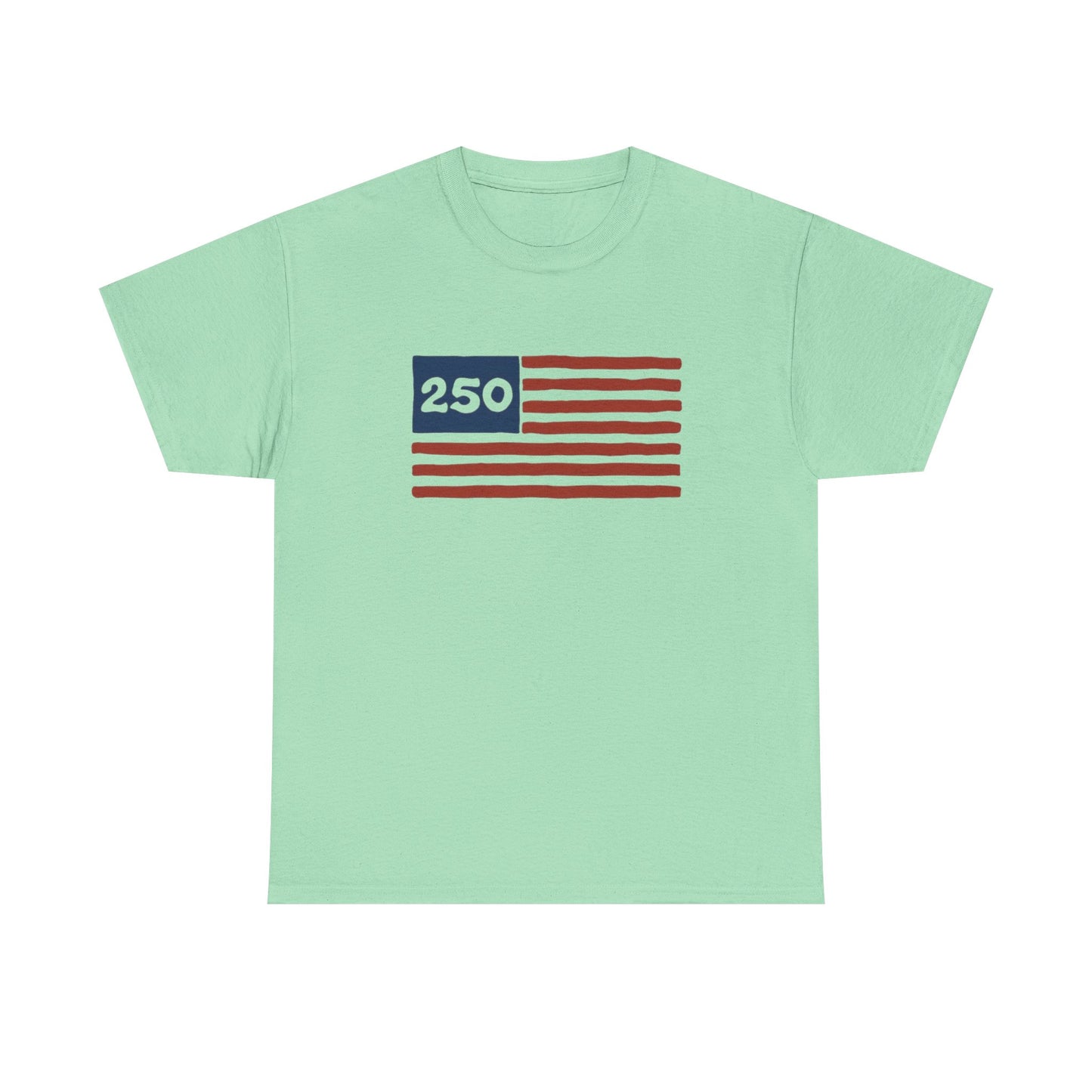 USA 250 American Flag Retro Graphic T Shirt Regular Men's Heavy Cotton Tee