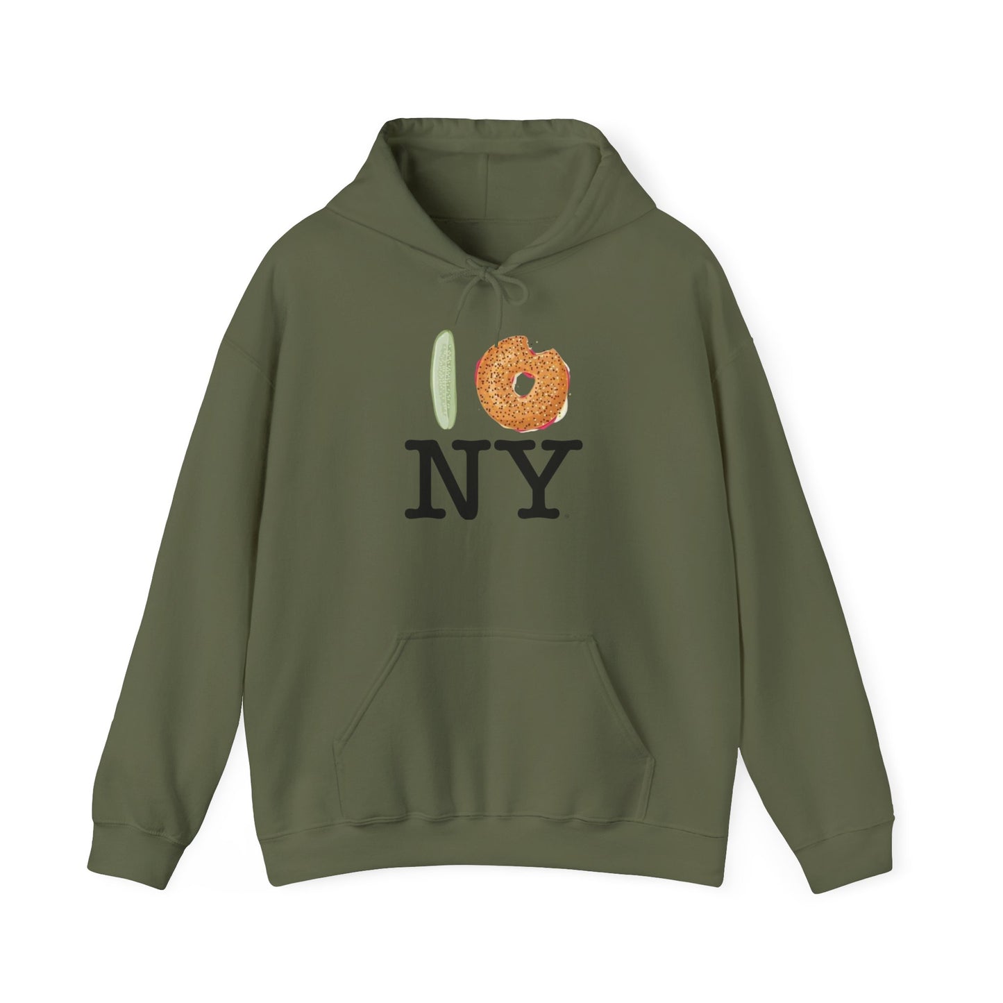 I Love New York Foodie Graphic Hoodie NEW Unisex Heavy Blend™ Hooded Sweatshirt