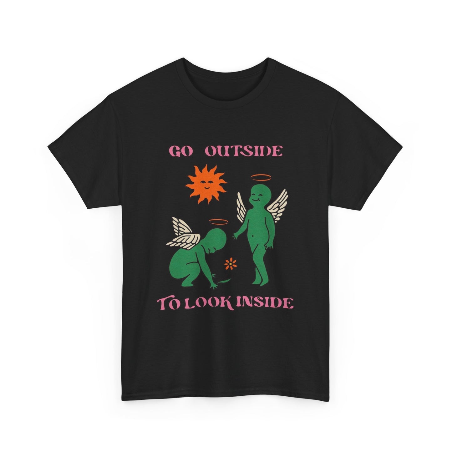 Go Outside To Look Inside Graphic T Shirt NEW Adult Unisex Heavy Cotton Tee