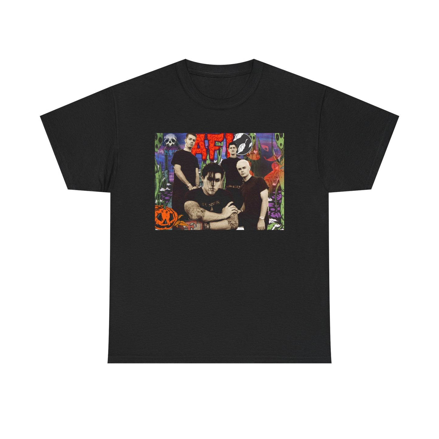 AFI Tshirt Punk Rock Emo Skull Graphic Unisex Heavy Cotton Tee Tour Merch 4