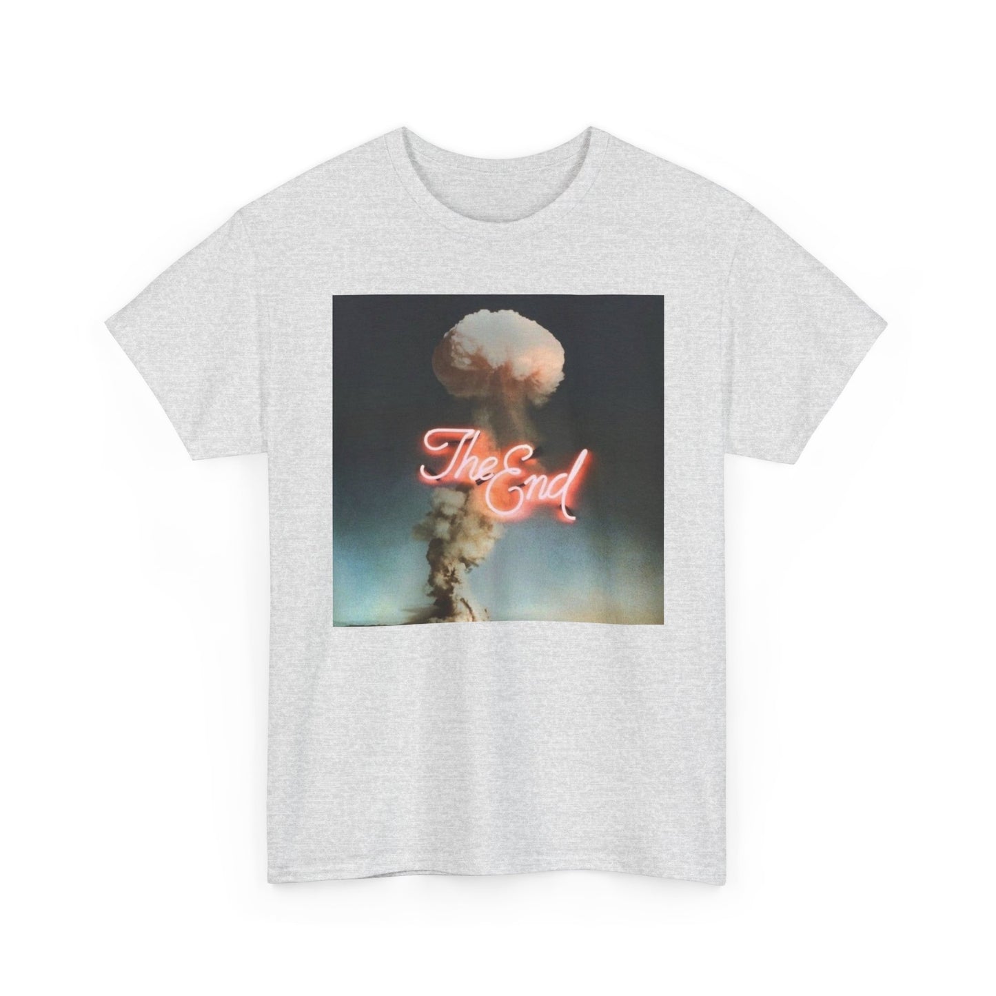 The End Vintage Neon Sign Graphic T Shirt Men's Heavy Cotton Tee