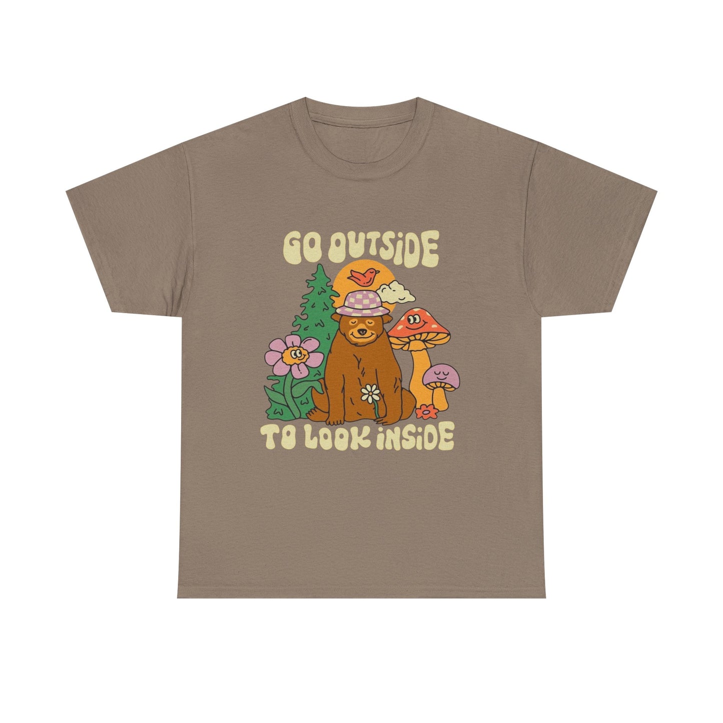Go Outside To Look Inside Graphic T Shirt Unisex Heavy Cotton Tee