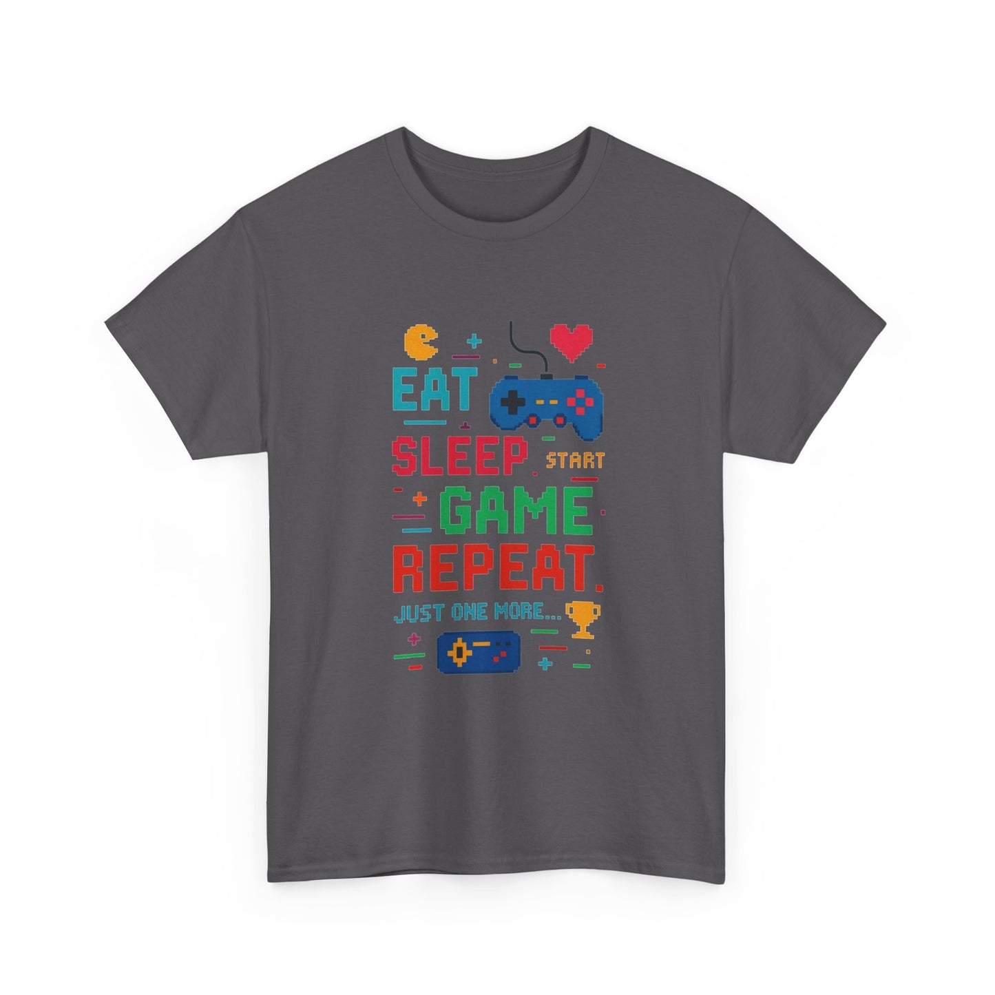 Eat Sleep Game Repeat Graphic T Shirt NEW Vintage Unisex Heavy Cotton Tee