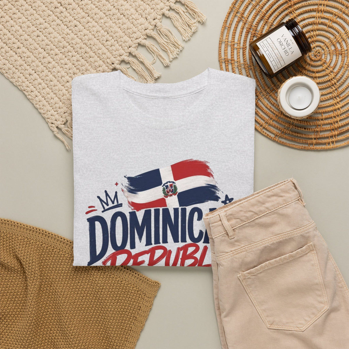 Dominican Republic Graphic T Shirt Men's Flag Retro Heavy Cotton Tee