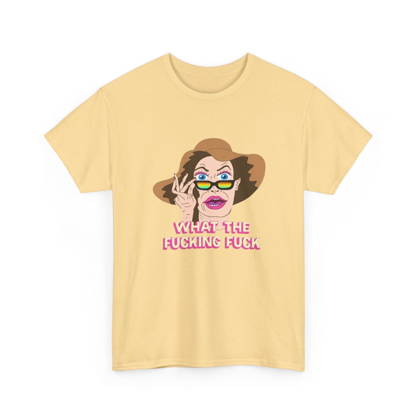 What The F Funny Graphic T-Shirt Men's Women's Heavy Cotton Tee NEW GIFT